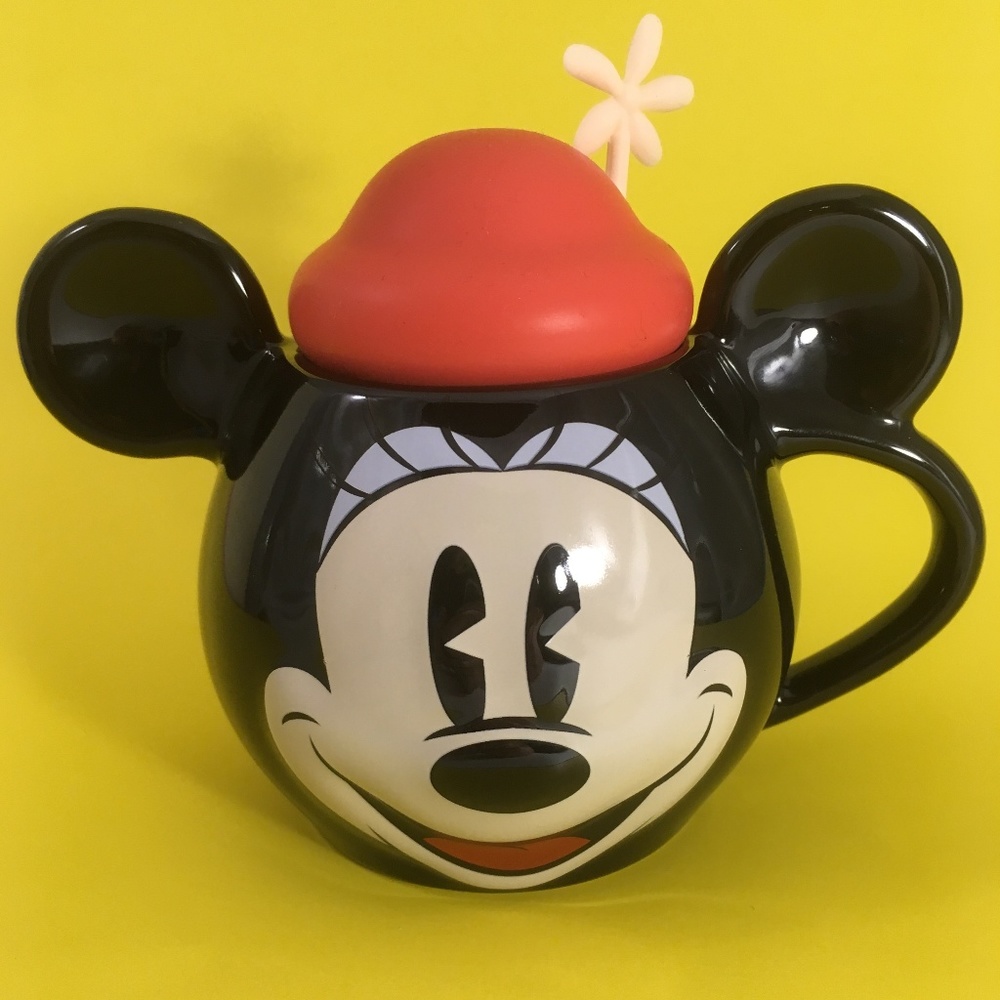 Disney Parks Minnie Mouse Flower Hat Covered Mug